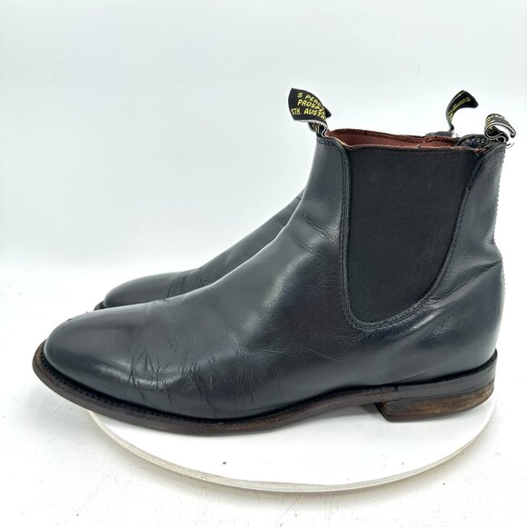 RM Williams Men Size UK 11.5G US 12.5 Black Leather Side Elastic Chelsea Boot - Picture 1 of 12